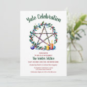 Joelfeest Pentakel Ster Winterse Solstitium Wicca Kaart (Staand voorkant)