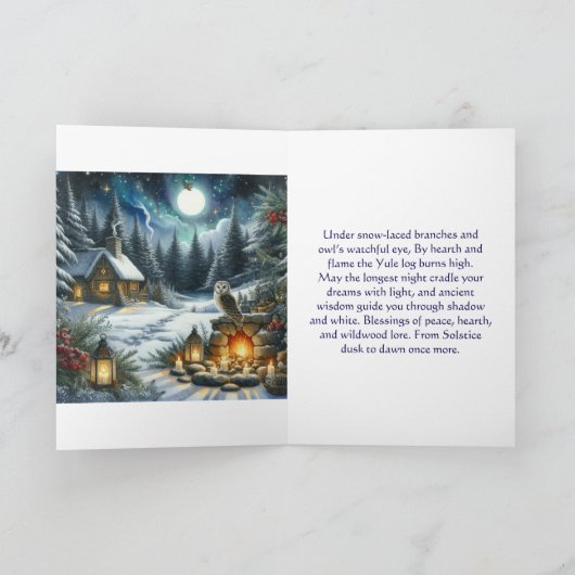 Joelfeestzegeningen onder de Zonnewendmaan Feestdagen Kaart (Binnen)