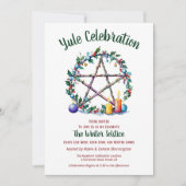 Joelfestieve pentaclesster winterzonnewende Wicca Kaart (Voorkant)