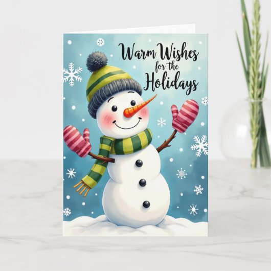 Joelige Sneeuwman Kerstkaart Kaart (Voorkant)