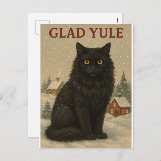 Joelkat joelkaart  feestdagenkaart (Voorkant / Achterkant)