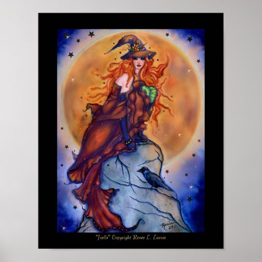 Joelle Halloween spookachtige heksenkaart van Rene Poster (Voorkant)