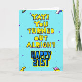 Joepie! Je bent in orde. Gelukkige 21e verjaardag Kaart (Voorkant)