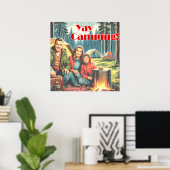 Joepie Kamperen In De Regen Poster (Thuiskantoor)