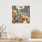 Joepie Kamperen In De Regen Poster (Keuken)