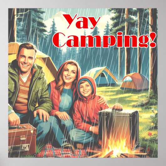 Joepie Kamperen In De Regen Poster (Voorkant)