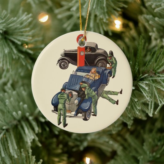 Joe's Full Service Gas Station,  Business Keramisch Ornament (Boom)