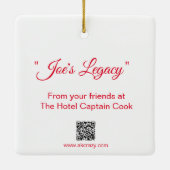 Joe's Legacy Ceramic Ornament (Achterkant)