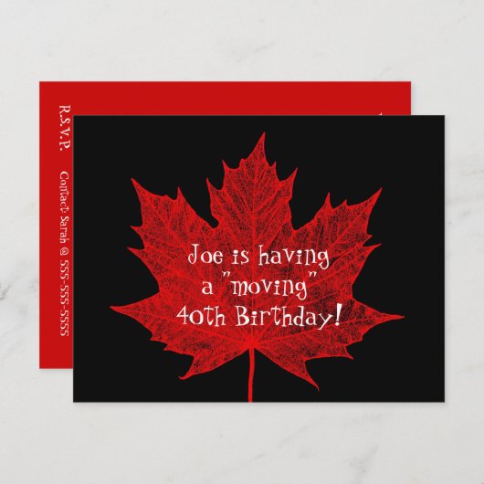 Joe's Maple Leaf Kaart (Voorkant / Achterkant)