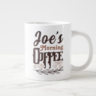 Joe's Morning Coffee Custom Typografie Kunst Grote Koffiekop