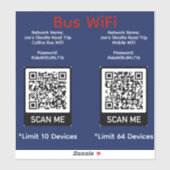Joe's Road Trip Collins Bus WiFi Sticker (Vel)