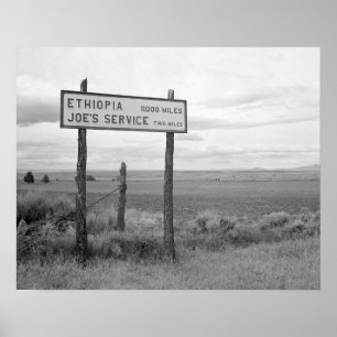Joe's Service, 1936. Oude foto Poster