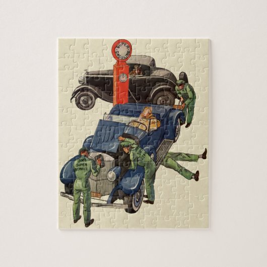 Joe's Volledige Service Tankstation, Vintage Bedri Legpuzzel (Verticaal)