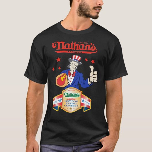 Joey Chestnut Nathans Hot Dog Eating Fourth Of Jul T-shirt (Voorkant)