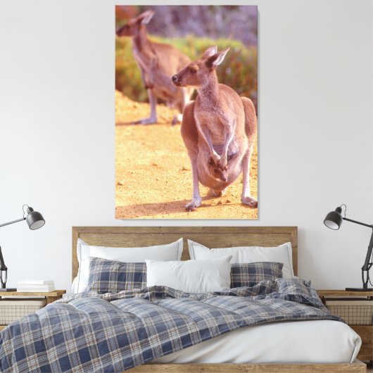 JOEY en MOM 32x48 Canvas Afdruk (Insitu (Slaapkamer))