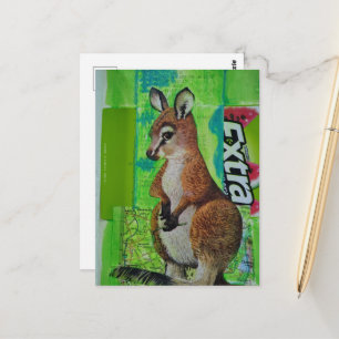 Joey in Junk Journal Mixed Media Collage Briefkaart