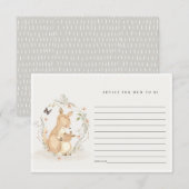 Joey Kangaroo Floral advies voor Baby shower Informatiekaartje (Voorkant / Achterkant)