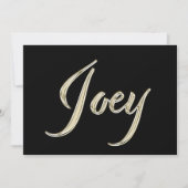 Joey Name white gold Handwriting Karte Kaart (Voorkant)