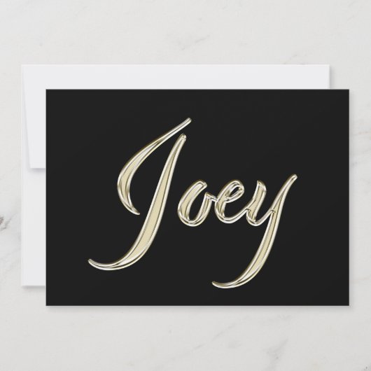 Joey Name white gold Handwriting Karte Kaart (Voorkant)