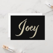 Joey Name white gold Handwriting Karte Kaart (Voorkant / Achterkant in situ)