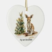 Joey's eerste kerst, gewoonte keramisch ornament (Rechts)