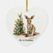 Joey's eerste kerst, gewoonte keramisch ornament (Voorkant)