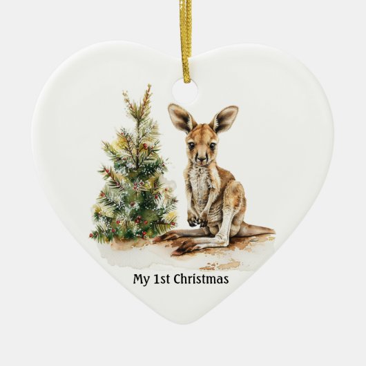 Joey's eerste kerst, gewoonte keramisch ornament (Voorkant)