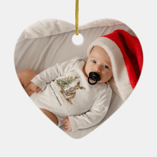 Joey's eerste kerst, gewoonte keramisch ornament (Achterkant)