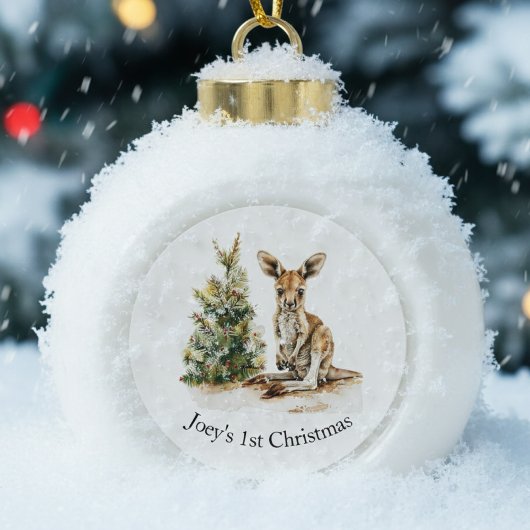 Joey's eerste kerst, gewoonte keramische bal ornament
