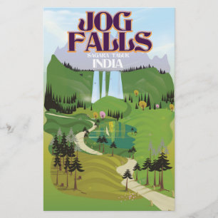 Jog Falls,Jog Falls,Sagara taluk van Karnataka Briefpapier