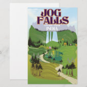 Jog Falls,Jog Falls,Sagara taluk van Karnataka Briefpapier (Voorkant / Achterkant)