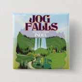 Jog Falls,Jog Falls,Sagara taluk van Karnataka Vierkante Button 5,1 Cm (Voorkant)