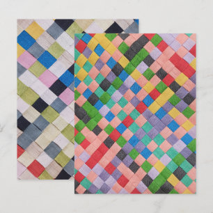 Jogakbo, Handnaaiartikel gemaakt met Mosi (Ramie) Uitnodiging Briefkaart