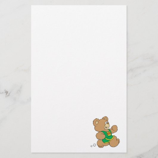 Joggen Lopende Beer Briefpapier (Voorkant)