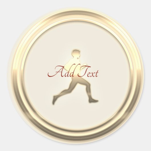 Jogger atletiek marathon loper ronde sticker (Voorkant)