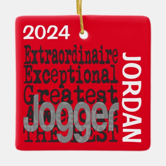 Jogger Extraordinaire CUSTOM Keramisch Ornament (Voorkant)