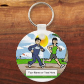 Jogger Runner - Een paar Cartoon door PrintedPerfe Sleutelhanger (Voorkant)