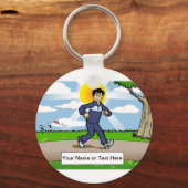 Jogger, Runner - Mannelijke Cartoon door PrintedPe Sleutelhanger (Voorkant)