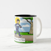 Jogger, Runner - Mannelijke Cartoon door PrintedPe Tweekleurige Koffiemok (Voorkant rechts)