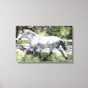 JOGGGING BUDDIES WATERVERF Gewikkeld canvas afdruk