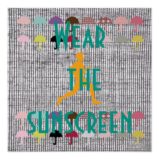 Jogging Beach Sunscreen Motivatie Poster (Voorkant)