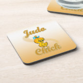 Jogging Chick Bier Onderzetter (Linkerzijde)