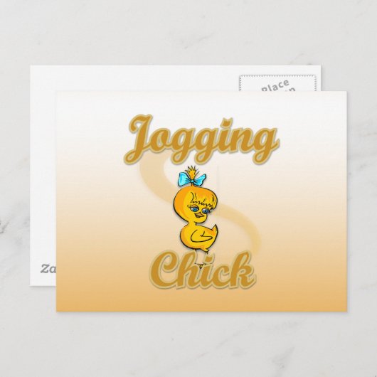 Jogging Chick Briefkaart (Voorkant / Achterkant)