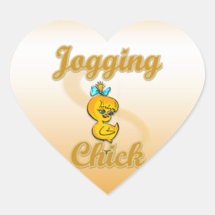 Jogging Chick Hart Sticker
