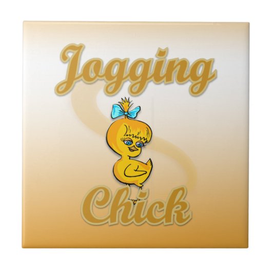 Jogging Chick Tegeltje (Voorkant)