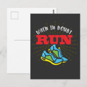 Jogging gift runner - eenvoudig lopend briefkaart (Voorkant / Achterkant)