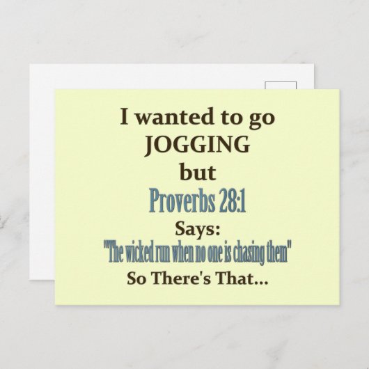 Jogging Humor Briefkaart (Voorkant / Achterkant)