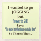 Jogging Humor Glazen Onderzetter (Voorkant)