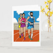 Jogging-marathonlopers en -treinen kaart (Gele Bloem)