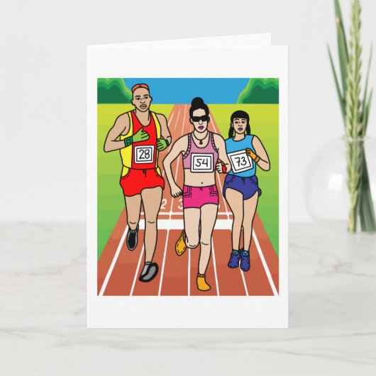 Jogging-marathonlopers en -treinen kaart (Voorkant)